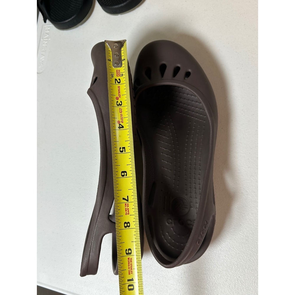 Crocs Kadee Flats Women's 9 Brown Slingback Cutout Comfort Shoes Ballet Slip on - Picture 8 of 8